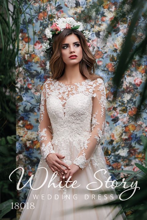 Vintage brudekjole med ærmer