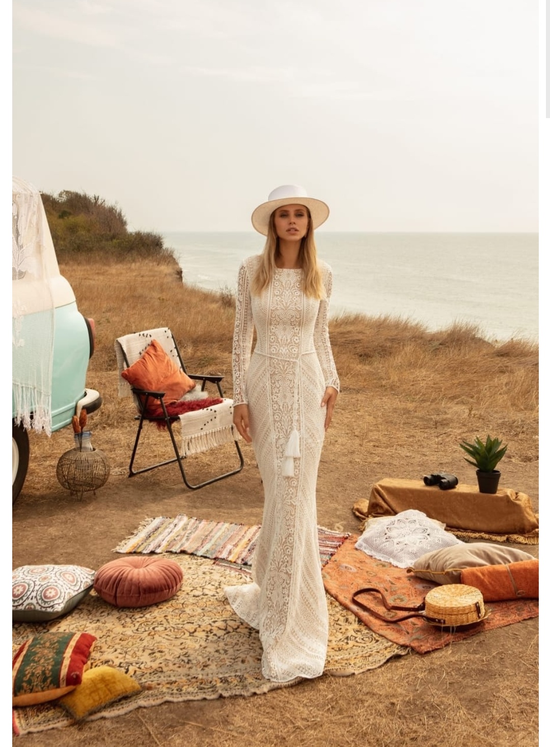 Ariamo bridal vintage brudekjole med v ryg