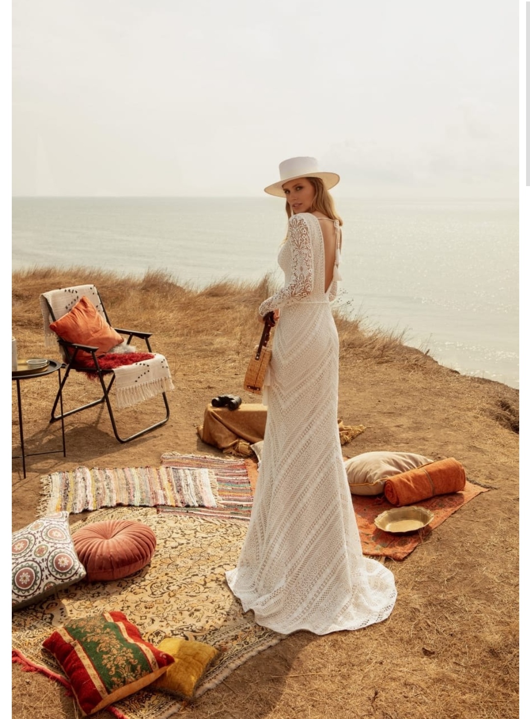 Ariamo bridal vintage brudekjole med v ryg