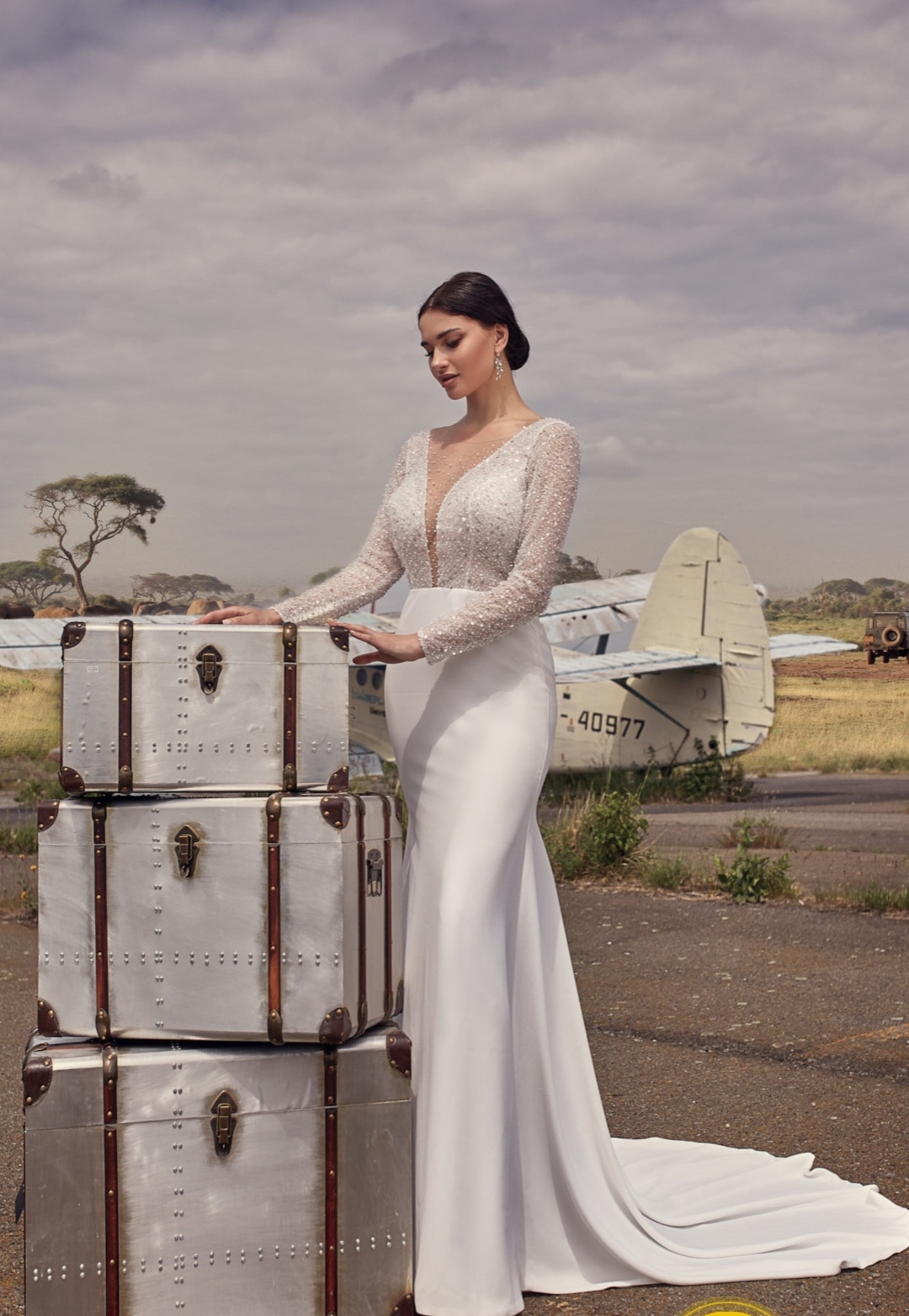 Estrel brudekjole med perler