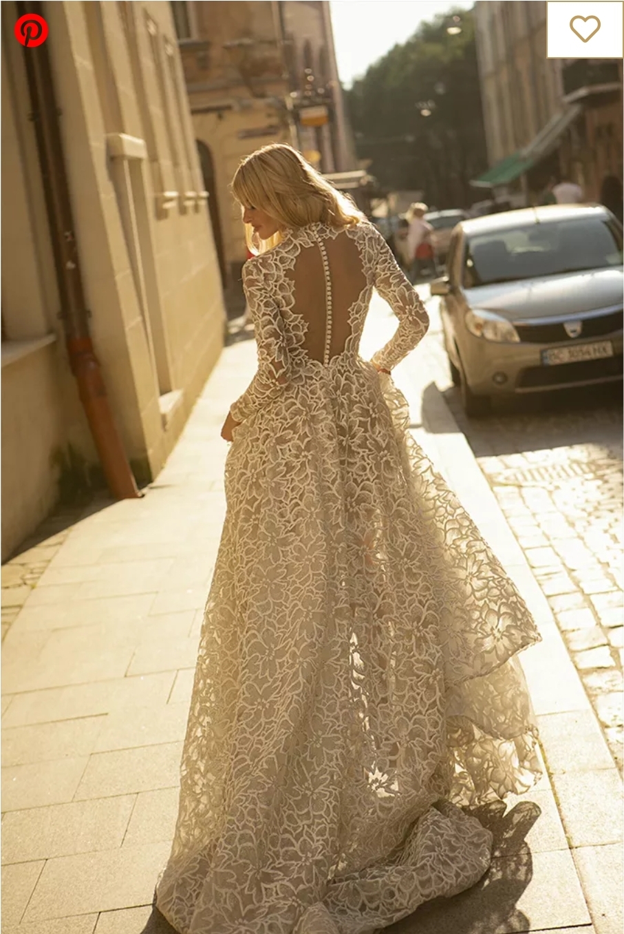 Oksana M brudekjole boho med ærmer 