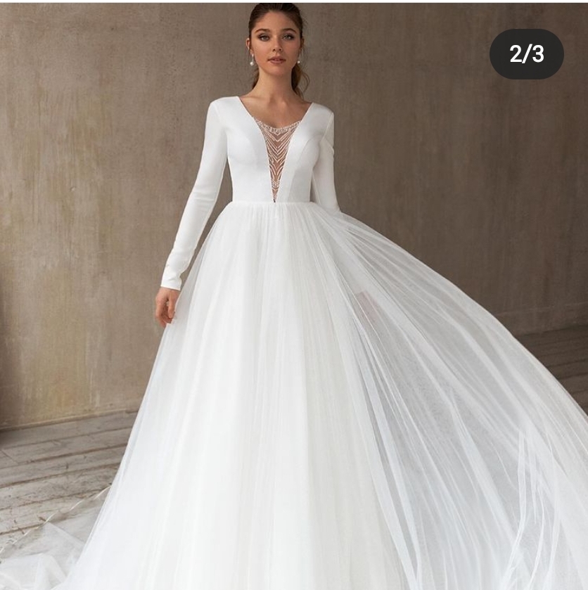 Eva Lendel brudekjole med ærmer