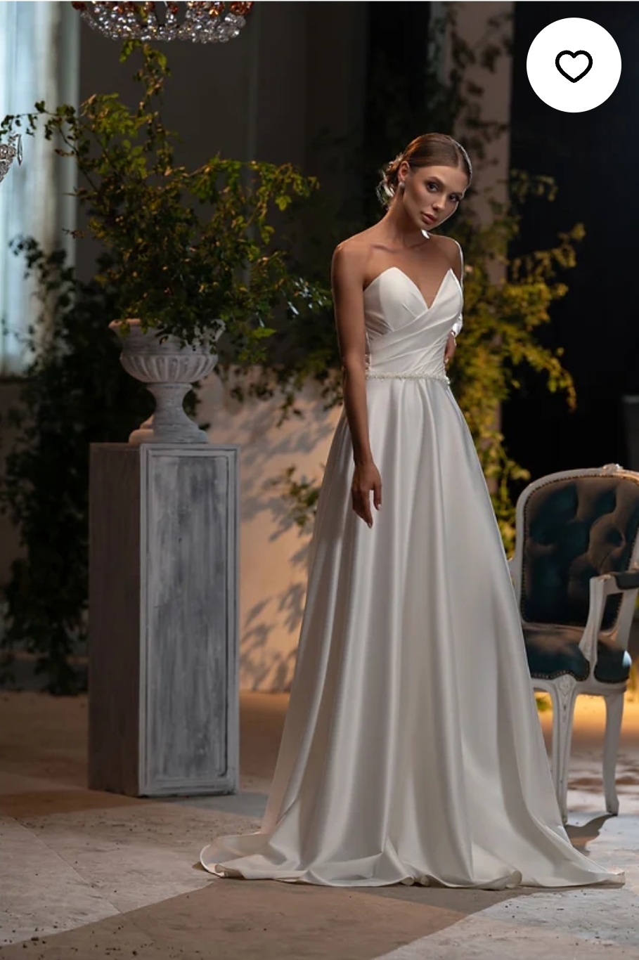 Arle brudekjole glat skørt