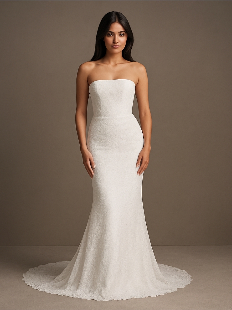 Havfrue brudekjole med slæb