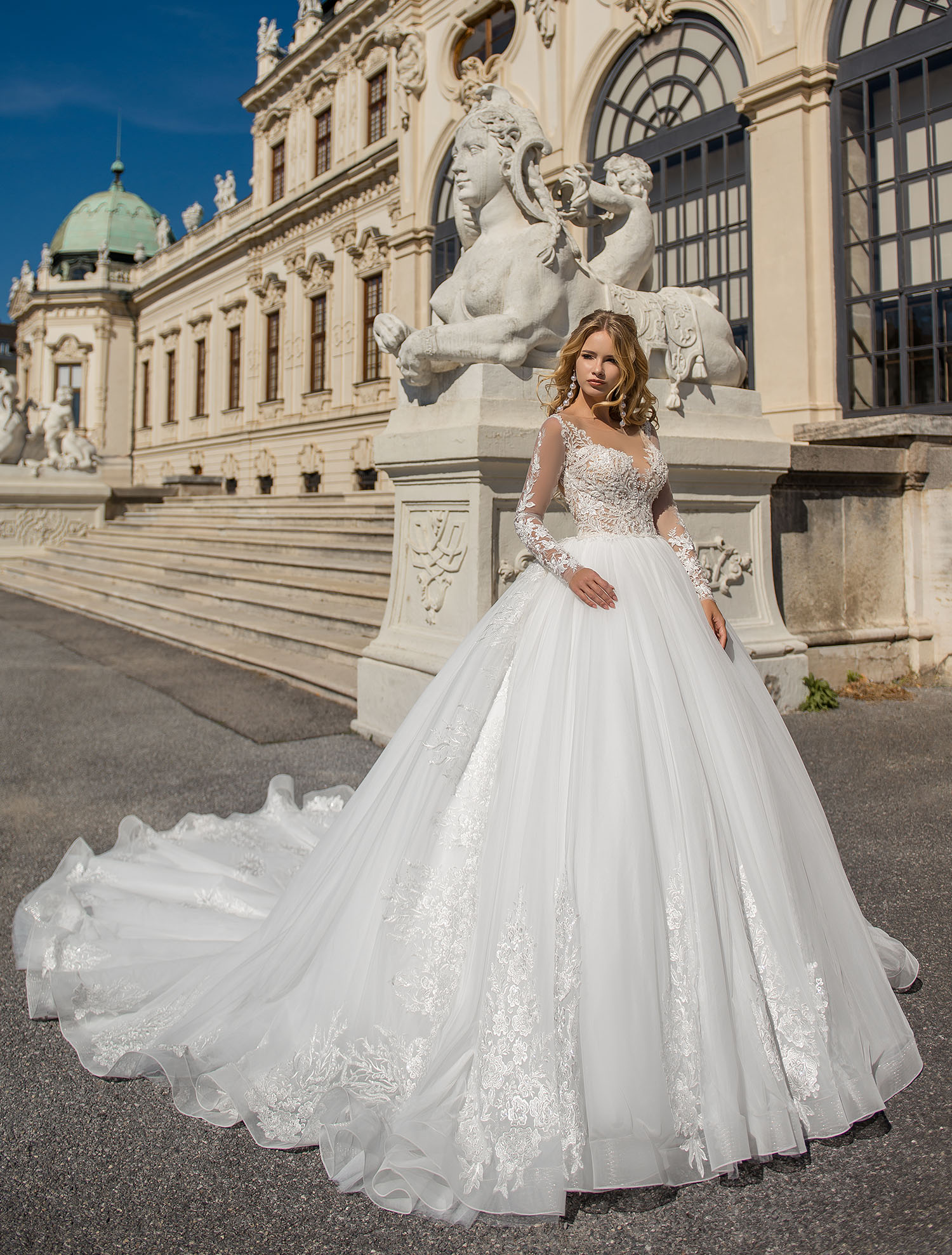 Angeo brudekjole Prinsesse med ærmer