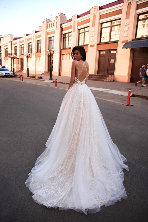 Brudekjole glimmer og perle total glimmer belagt brudekjole