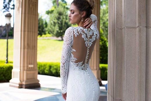 Brudekjole Mary med blonder åben ryg l