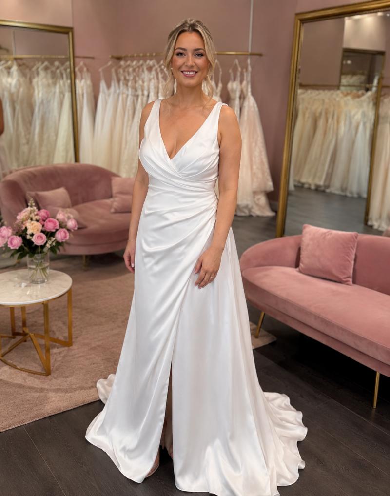 Ullits By brudekjole plus size billig havfrue i satin
