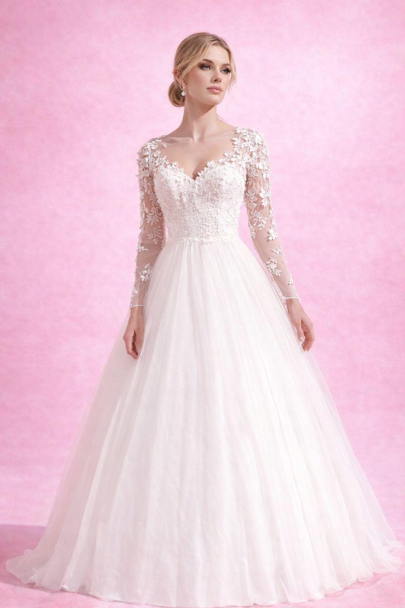 Vejle brudekjole med lange ærmer