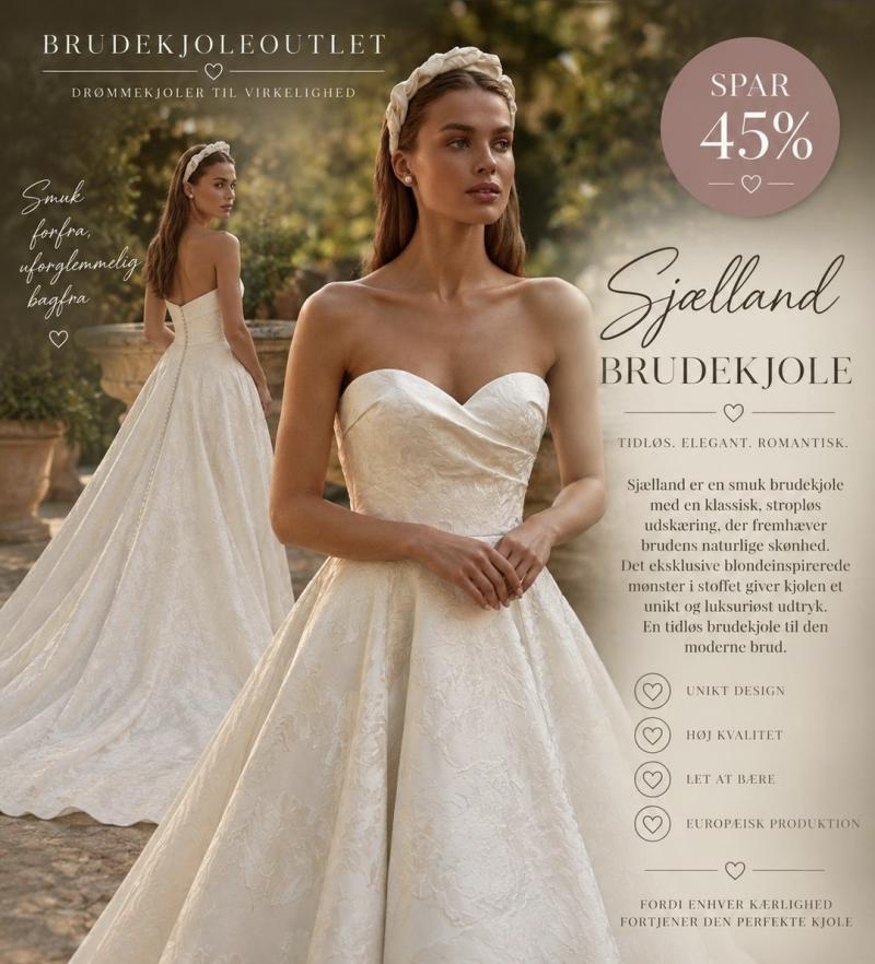 Sjælland brudekjoler fra brudekjoleoutlet.dk